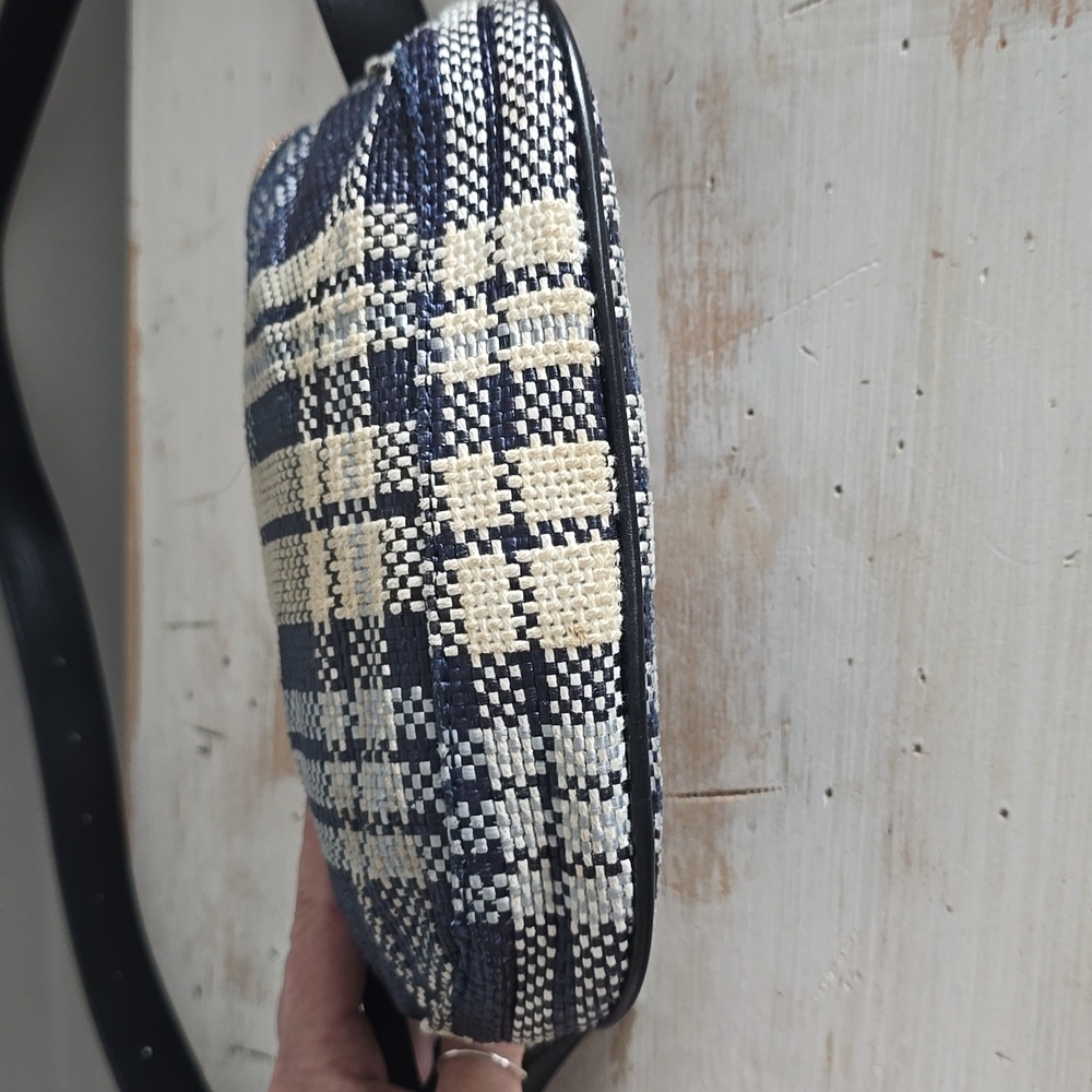 Clare V Plaid Fanny Pack In Navy/Cream - Picture 5 of 13